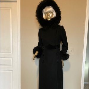 Women’s black hooded maxi coat size Small
